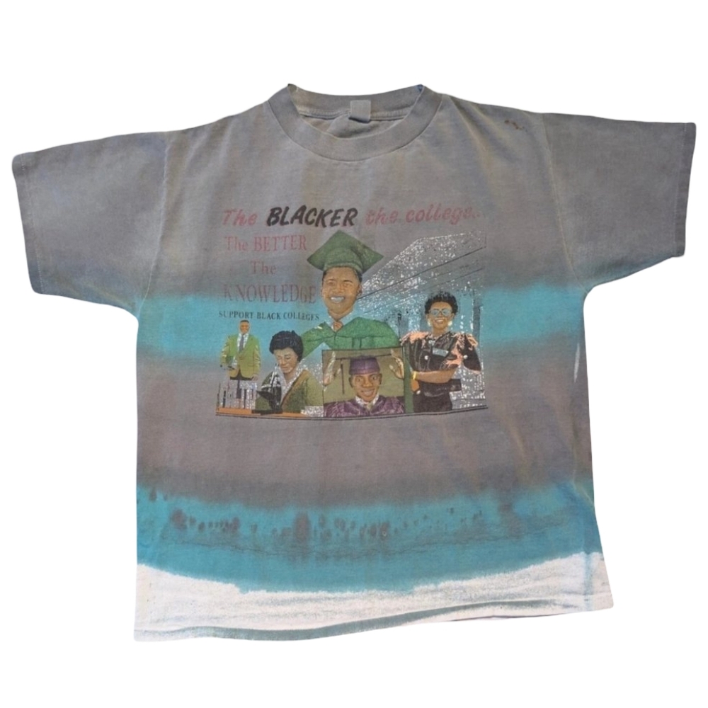 Vintage Black College, Better Knowledge Men's Medium Single Stitch Graphic Shirt - Picture 1 of 7